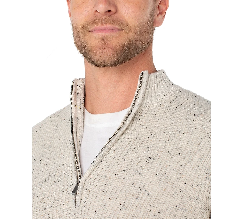 Liverpool Los Angeles Men's Donegal Rib 1/4-Zip Sweater