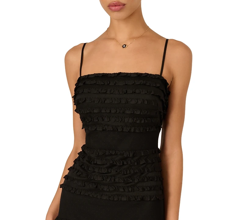 Adrianna Women's Ruffle Square Neck Maxi Dress