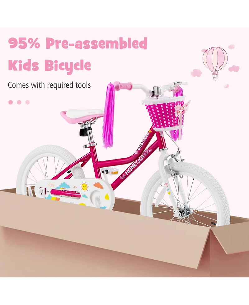 Gymax 18 Inch Kid's Bike Children's Bicycle w/ Removable Training Wheels Adjustable Seat