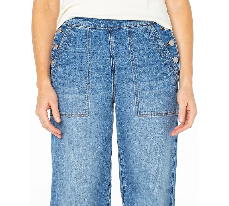 Roxy Women's Sea Plume Fixed Waist Denim Mid-Rise Jeans