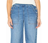 Roxy Women's Sea Plume Fixed Waist Denim Mid-Rise Jeans