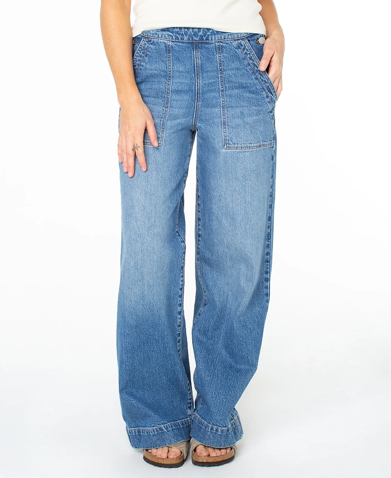 Roxy Women's Sea Plume Fixed Waist Denim Mid-Rise Jeans