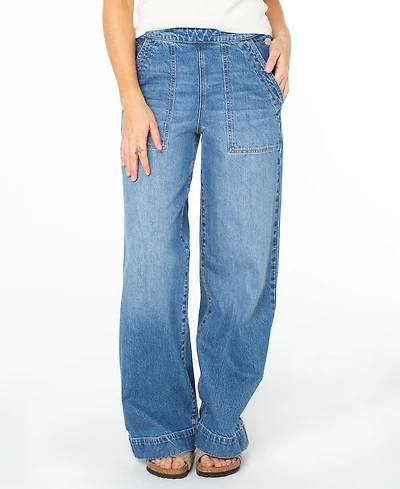 Roxy Women's Sea Plume Fixed Waist Denim Mid-Rise Jeans