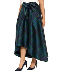 Muse Plus High-Low Plaid Ball Gown Skirt