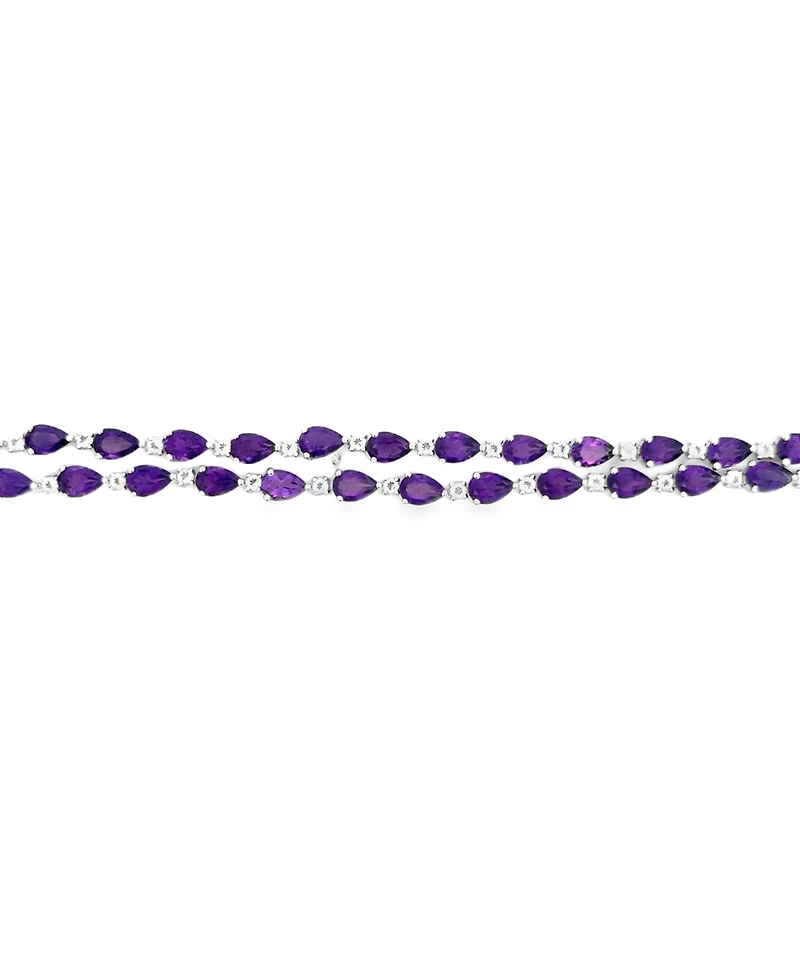 Macy's Amethyst (14.7 ct. t.w.) and White Topaz (1.65 Bracelet Sterling Silver (also Garnet Sky Blue Topaz)