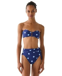 Kate Spade Womens Ring Front Bandeau Top High Waist Bottom