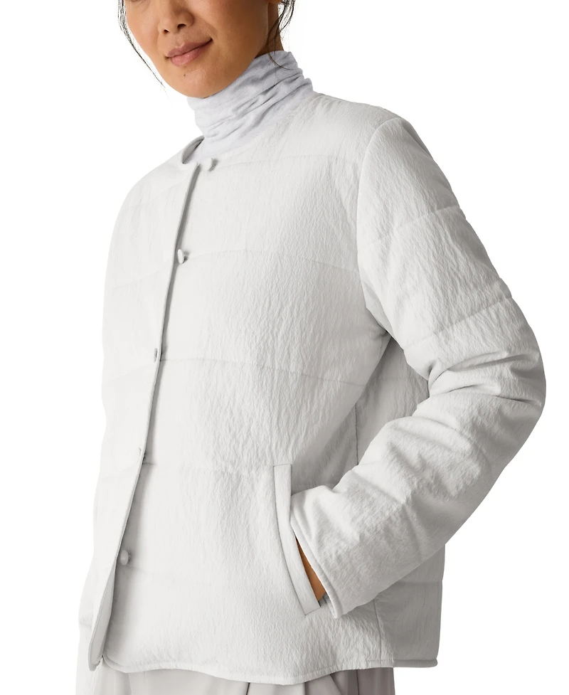 Eileen Fisher Women's Round Neck Quilted Jacket