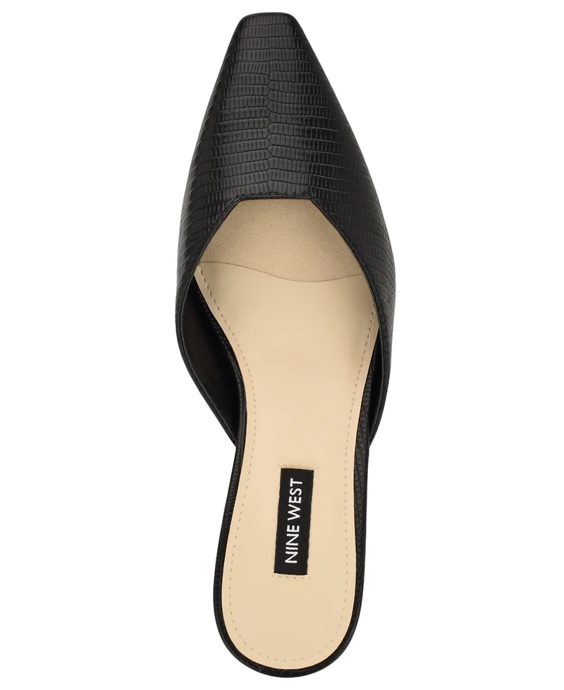Nine West Women's Camenla Snip Toe Kitten Heel Mules