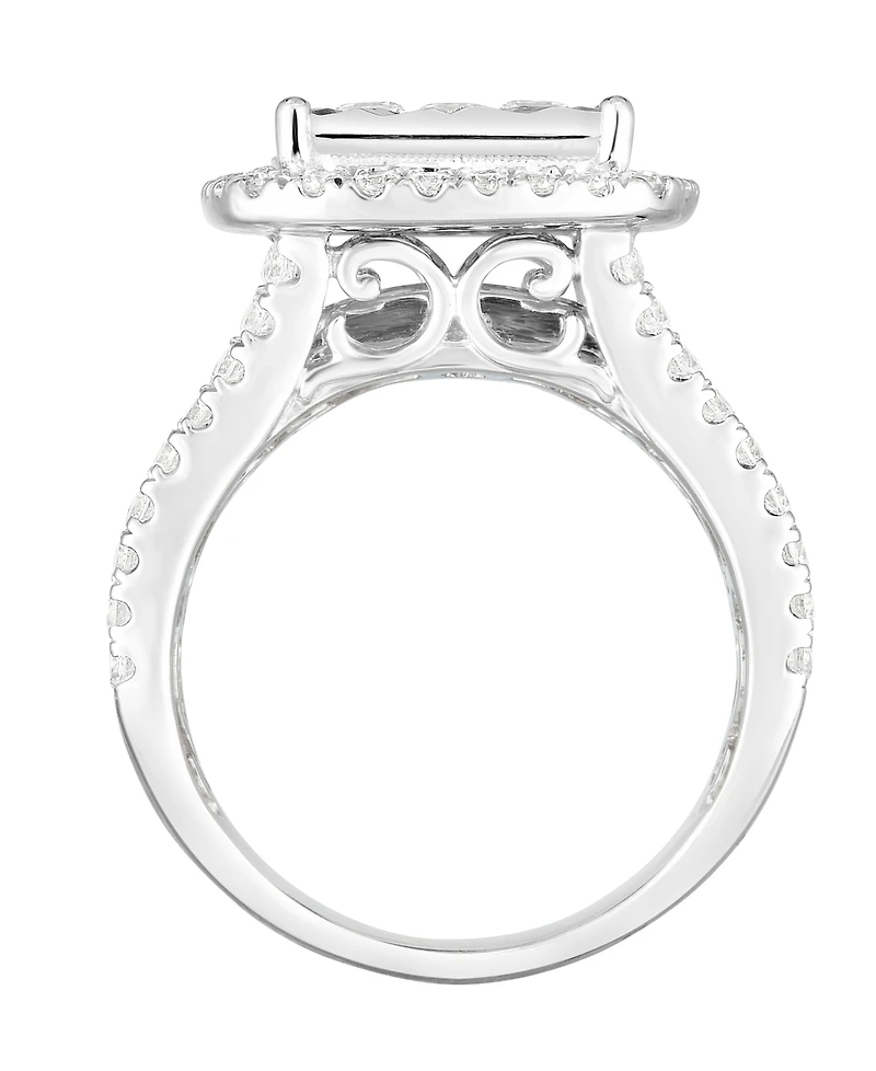 Macy's Diamond Princess Halo Ring (2 ct. t.w.) in 10k White Gold