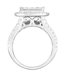Macy's Diamond Princess Halo Ring (2 ct. t.w.) in 10k White Gold