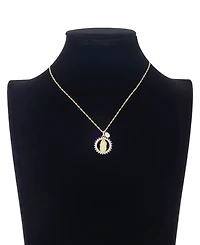 Unwritten Cubic Zirconia Gold Plated Saint Pendant Necklace