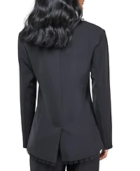 Warehouse Women's Oversized Lace Frill Trim Blazer