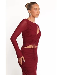 Petal and Pup Women's Wella Ruched Knit Top - Berry