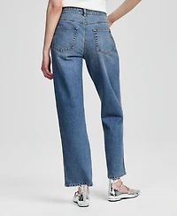And Now This Petite Embellished High Rise Straight Jeans, Macy's Exclusive