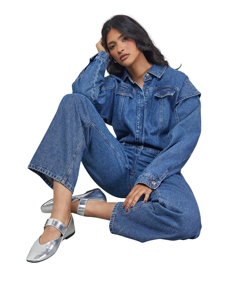 Warehouse Women's Tony Denim Jumpsuit