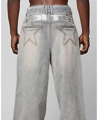 Loiter Men's Star Layered Distressed Jeans
