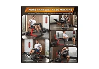 Aecojoy Leg Extension and Curl Lower Body Workout Machine, Heavy Duty Adjustable Leg Rotary Extension Plate Loaded Fitness Equipment