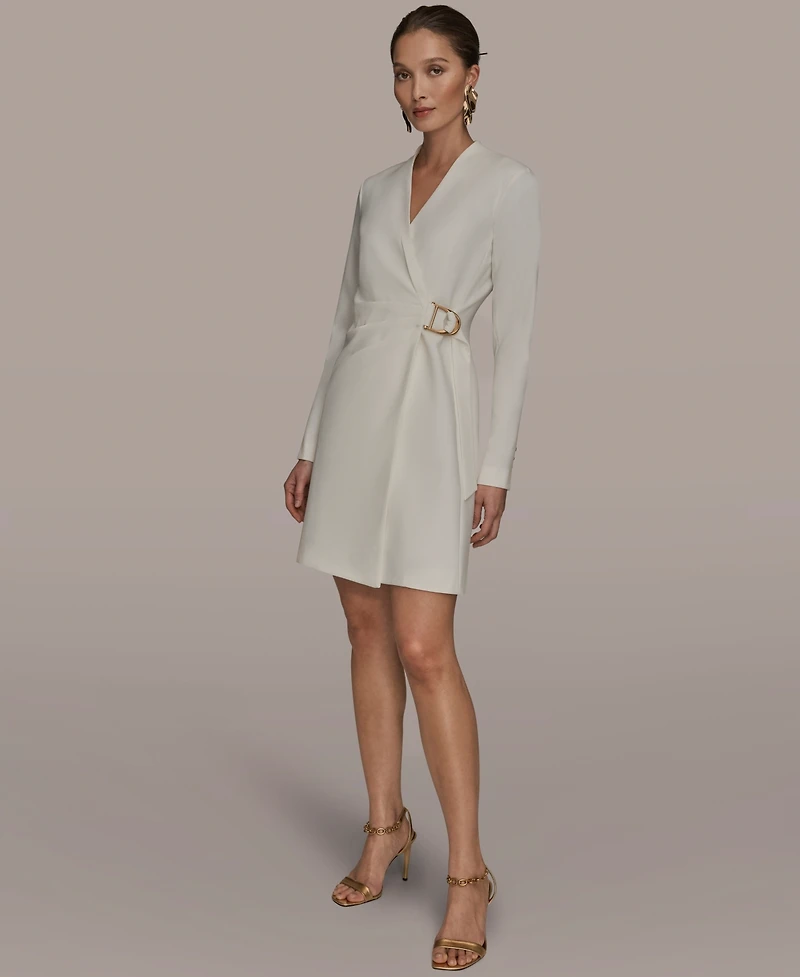 Donna Karan New York Women's V-Neck Long-Sleeve Wrap Dress