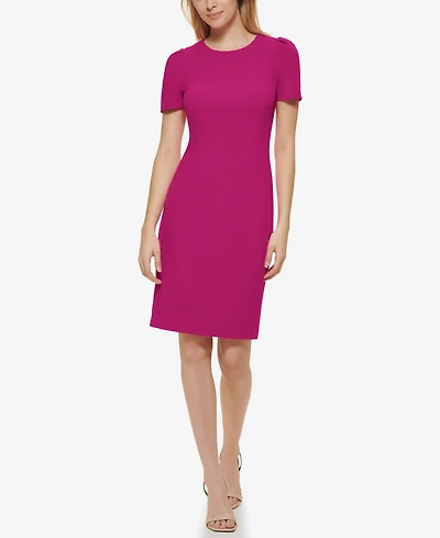 Calvin Klein Women's Short-Sleeve Scuba Sheath Dress