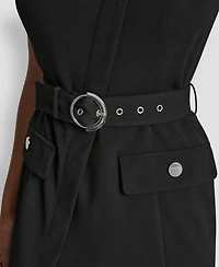 Dkny Women's Sleeveless Scuba Crepe Mesh Sheath Dress