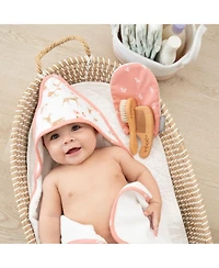 Living Textiles Infant 5pc cotton hooded towel and washcloth Bath Gift Set
