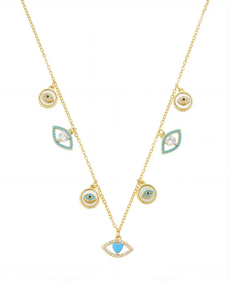 Unwritten Cubic Zirconia Evil Eye Charm Necklace