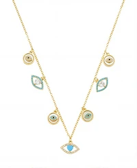 Unwritten Cubic Zirconia Evil Eye Charm Necklace