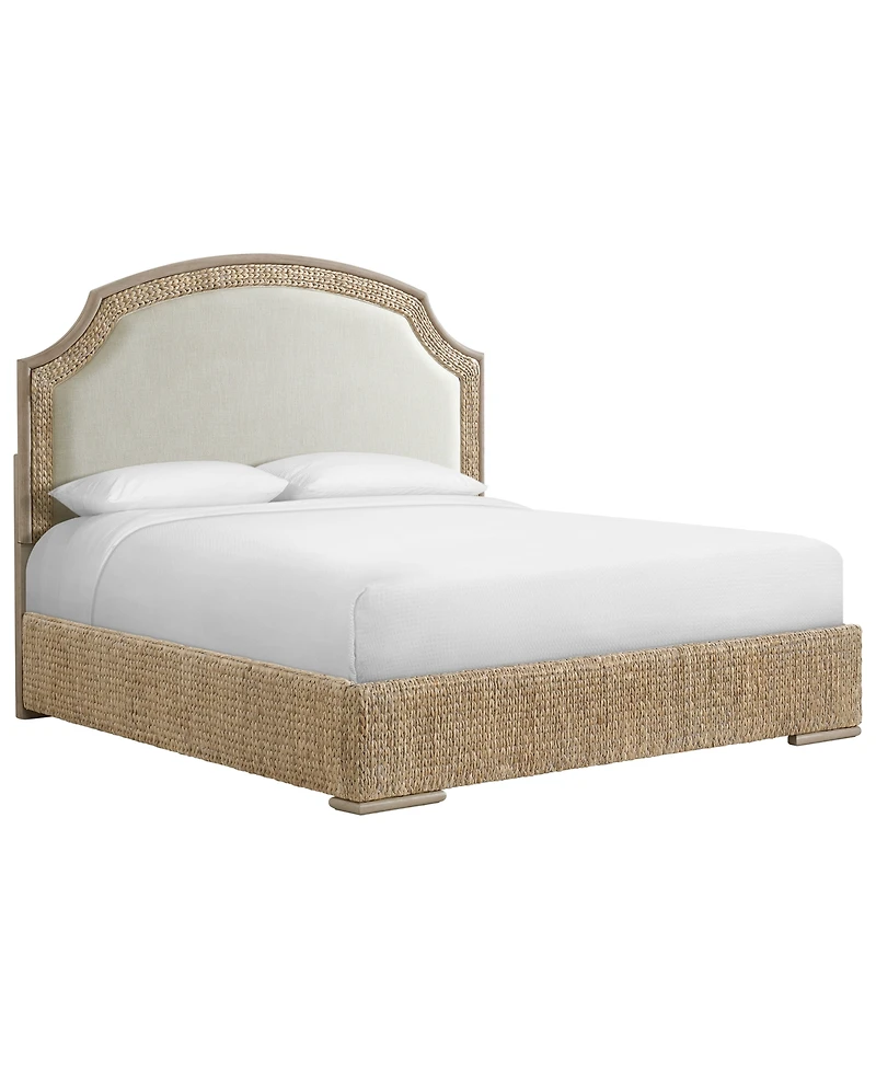 Furniture Basketweave Queen Upholstered Bed