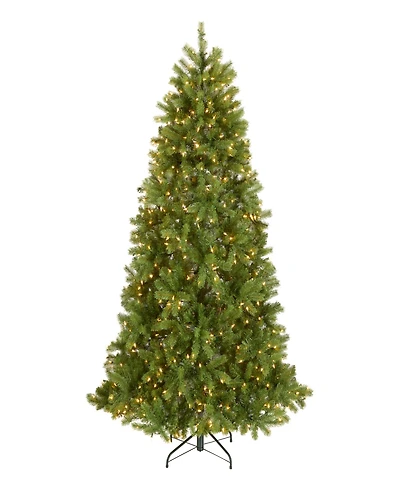 National Tree 6.5' "Feel Real" Downswept Douglas Fir Hinged Tree with 650 Clear Lights