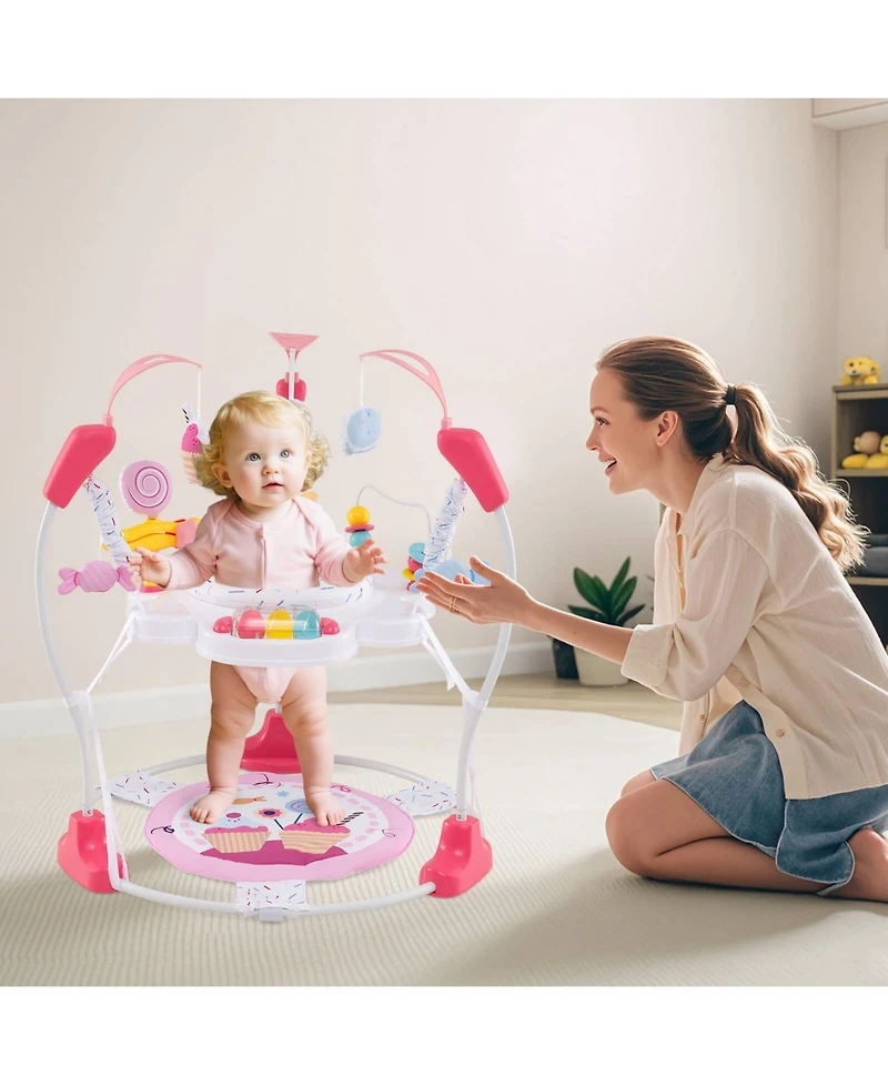 Costway Baby Stationary Activity Center Infant Jumper with Removable Foot Pad