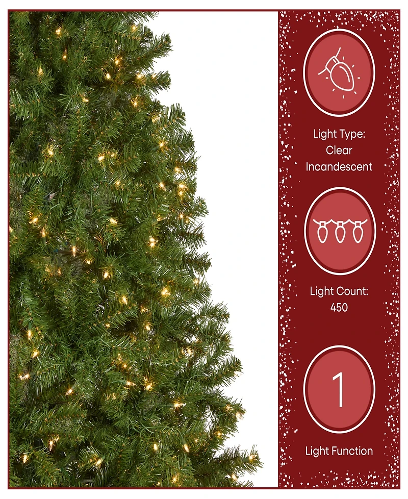 National Tree 6.5' North Valley Spruce Hinged Tree with 450 Clear Lights
