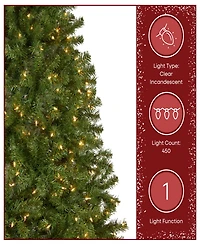 National Tree 6.5' North Valley Spruce Hinged Tree with 450 Clear Lights