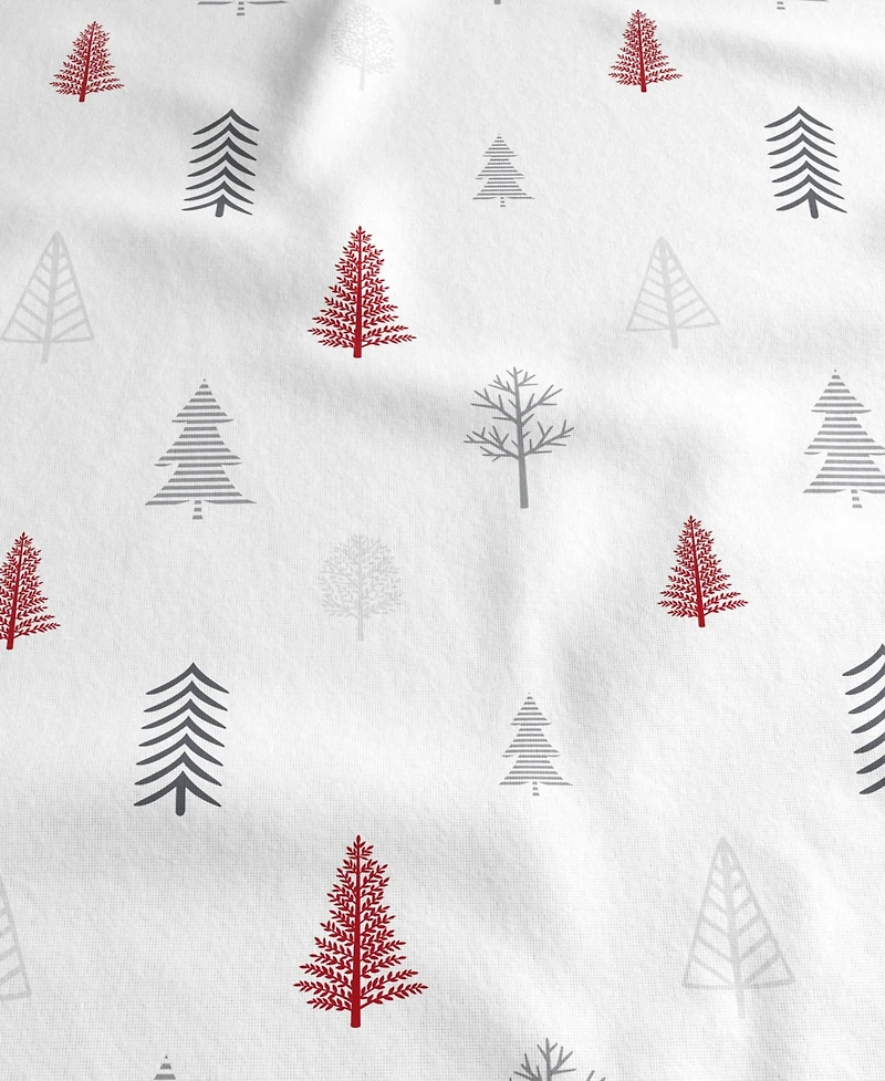 Linery & Co. 100% Turkish Cotton Winter Flannel Sheet Set - Winter trees
