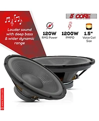 5 Core 12 Inch Subwoofer 1200W Pa Dj 8 Ohm Deep Bass Sub Woofer Loud Speaker