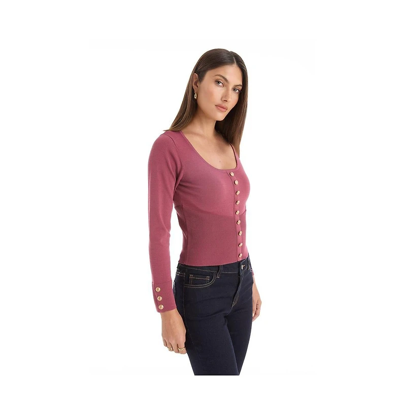 The Noli Shop Women's Edie Knit Top - Sangria