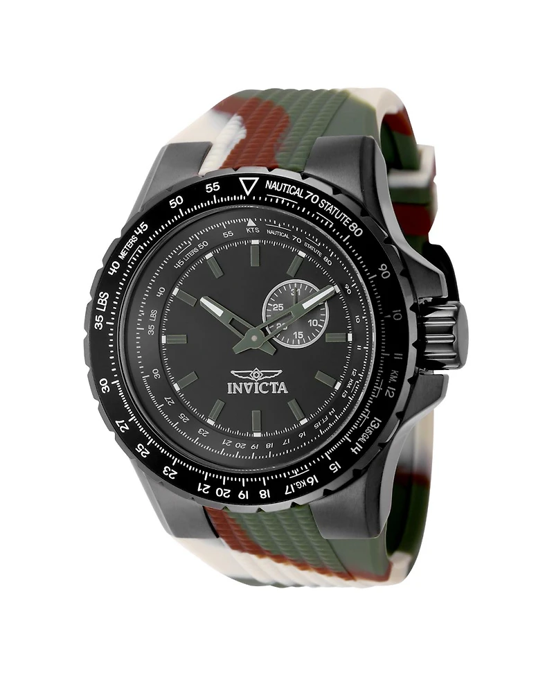 Invicta Men's 49730 Aviator Quartz VD72 Black Dial Watch