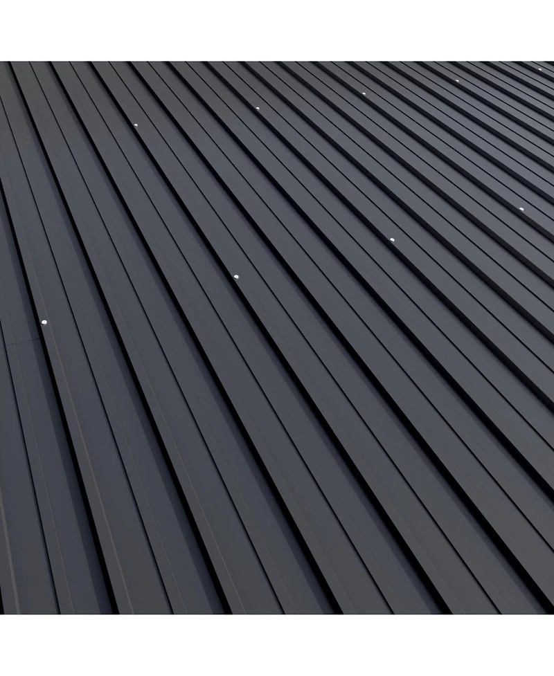 Homsee 10x12 Ft Aluminum Frame Sloped Galvanized Steel Roof Wall Mounted Gazebo Umbrellas & Canopies & Awnings