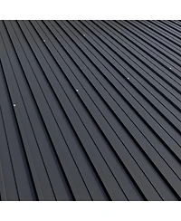 Homsee 10x12 Ft Aluminum Frame Sloped Galvanized Steel Roof Wall Mounted Gazebo Umbrellas & Canopies & Awnings