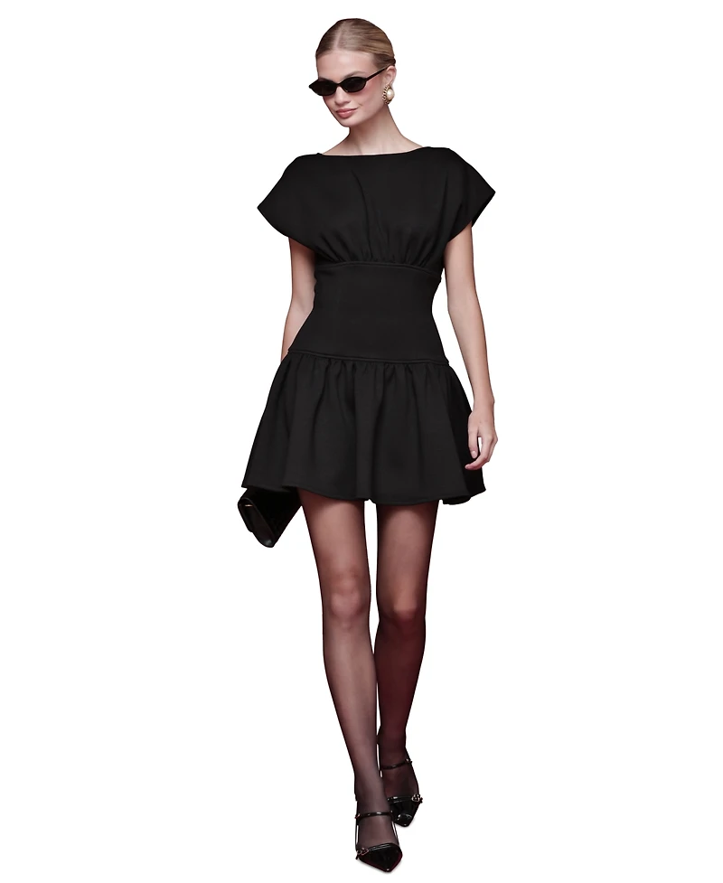 Avec Les Filles Women's Drop-Waist Mini Dress