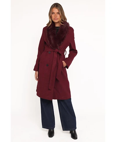 Petal and Pup Women's Fur Collar Tie Waist Coat