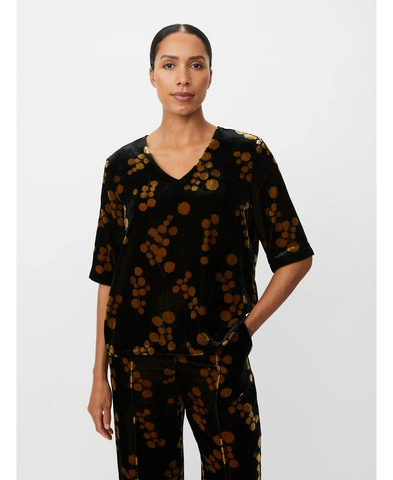 Masai Copenhagen Women's Estela V-Neck Short Sleeve Blouse