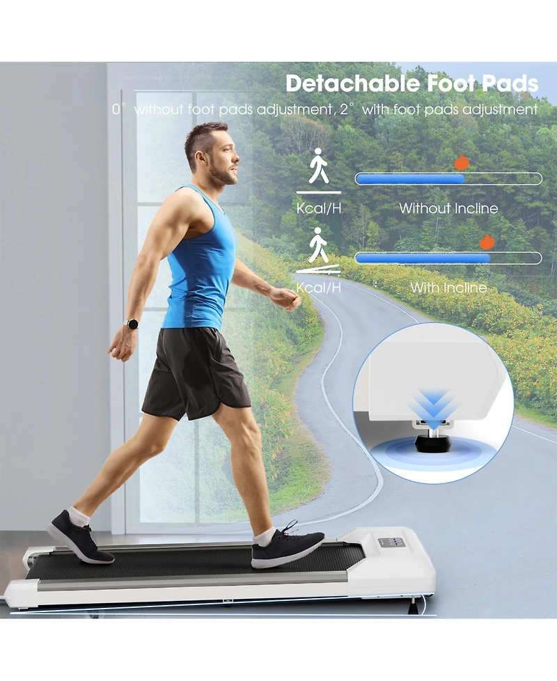 Sugift 2.25 Hp Walking Pad with Led Display and Remote Control-Grey