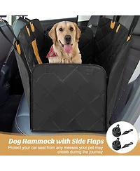 Sugift Dog Car Seat Cover Protector for Back Seat with Mesh Windows