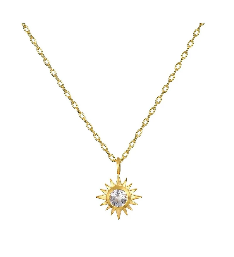 Satya Jewelry Gaining Clarity White Topaz Starburst Necklace – Adjustable, Elegant, Sparkling Necklace