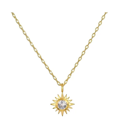 Satya Jewelry Gaining Clarity White Topaz Starburst Necklace – Adjustable, Elegant, Sparkling Necklace