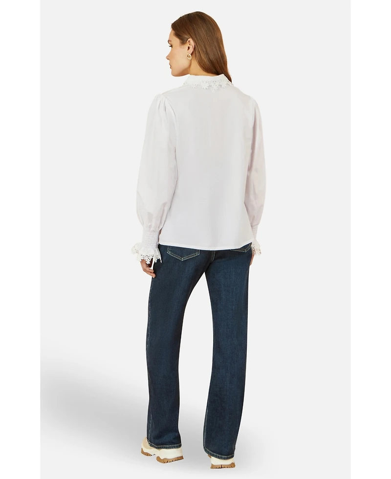 Yumi Women's Lace Trim Shirt
