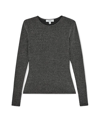 Reiss Women's Metallic-Knit Long-Sleeve Top