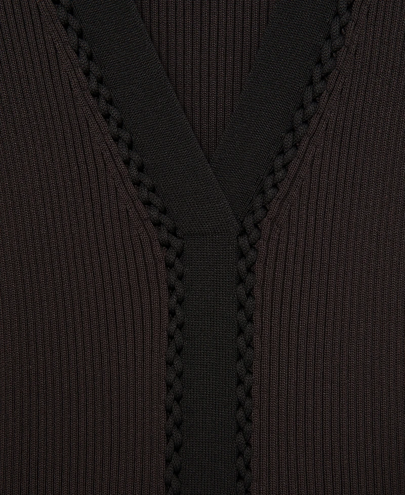 Reiss Women's Craft-Stitch Rib-Knit Midi Dress