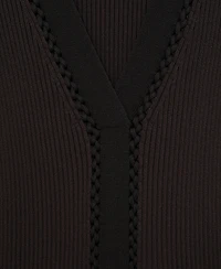 Reiss Women's Craft-Stitch Rib-Knit Midi Dress