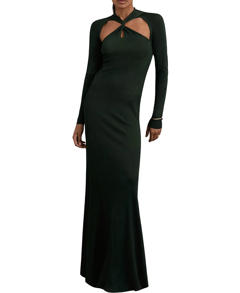 Reiss Women's Cut-Out Knitted Maxi Dress